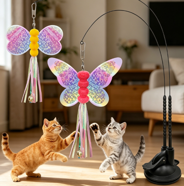 Interactive wand set with replaceable bell heads and suction cup base - Image 2