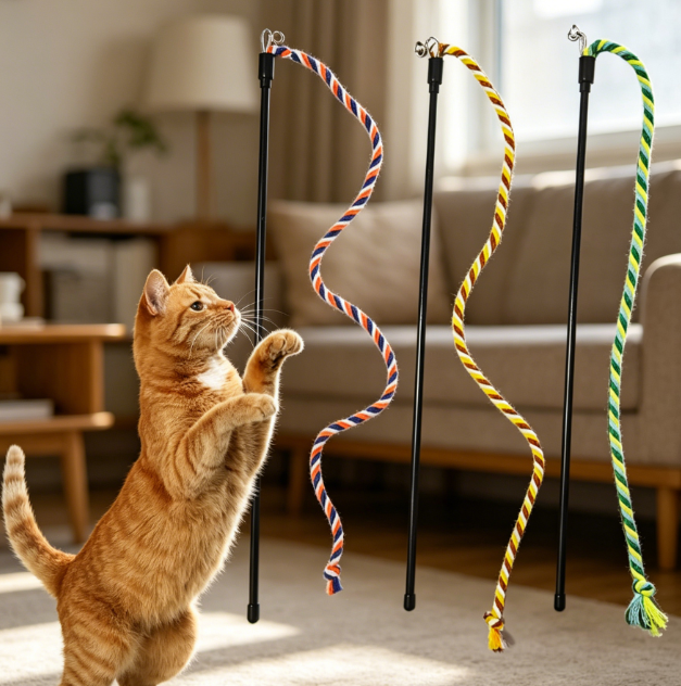 Colorful string wands with bells and plush strips - Image 2
