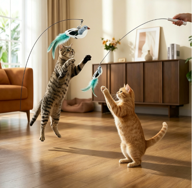 2-in-1 electric flying bird wand with 360掳 rotation, suction cup - Image 2