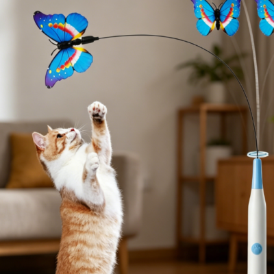 Electric butterfly wand with self-play modes