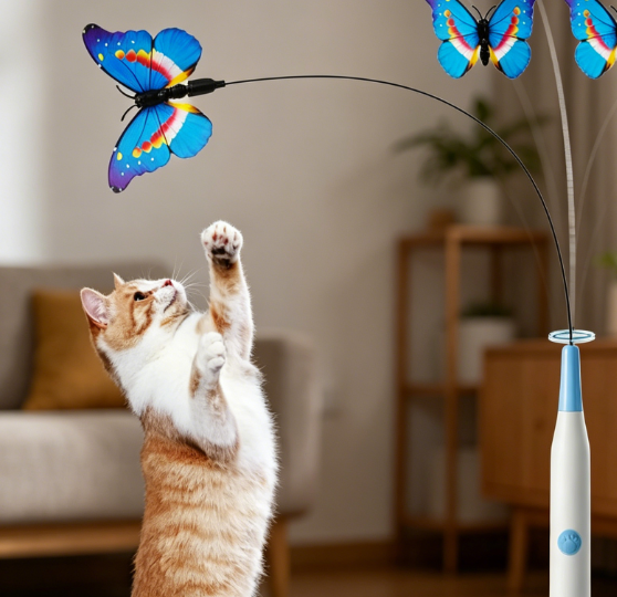 Electric butterfly wand with self-play modes