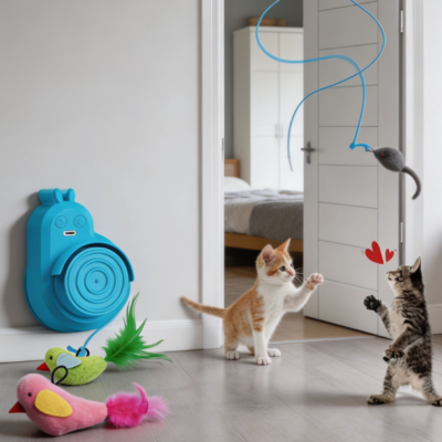 Automatic electric flying bird feather toy
