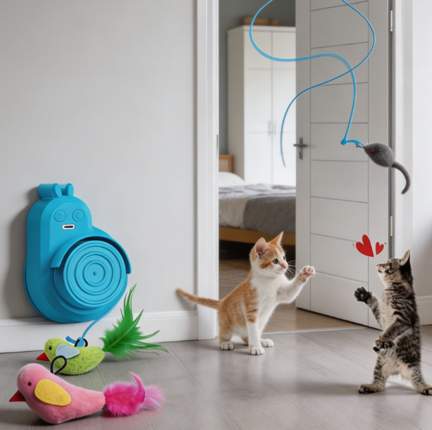 Automatic electric flying bird feather toy