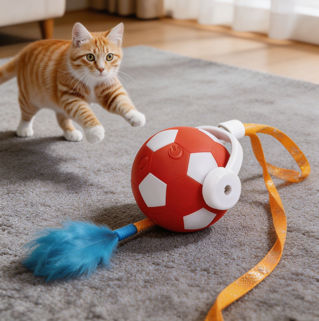 Rolling ball with feather tail, multiple modes