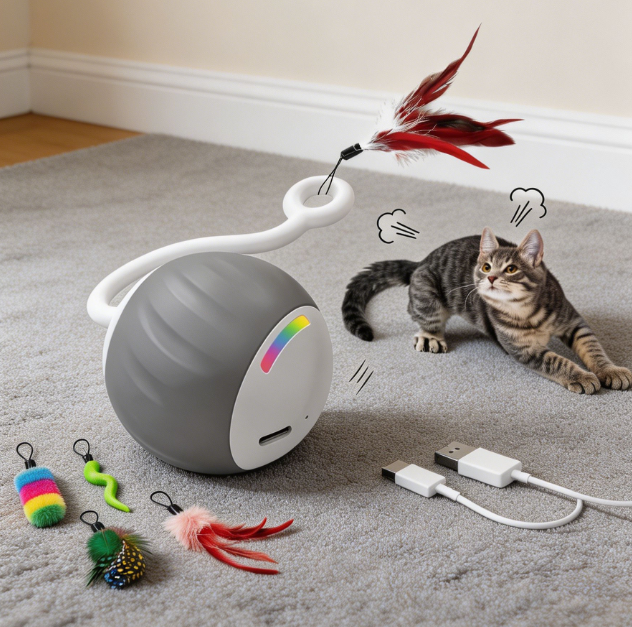 Large cat toy ball with sound - Image 2