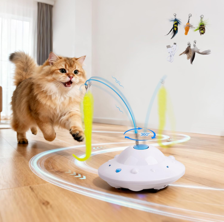 3-in-1 automatic cat toy with multiple replaceable attachments - Image 2
